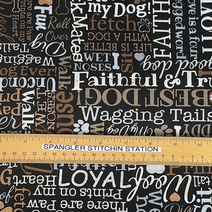 Dog Fabric I Love My Dog Text Fabric Sayings & Word Fabric Cotton Fabric Quilting Fabric DOG-73 image 2