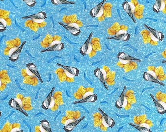 Chickadee Fabric - Bird Fabric - BIRD-69