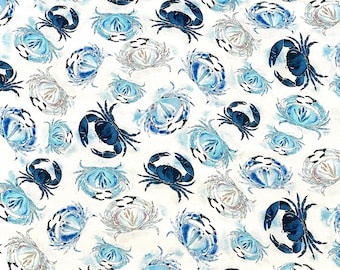 Ocean Blue Crabs - Crab Fabric - Sealife - SL-90