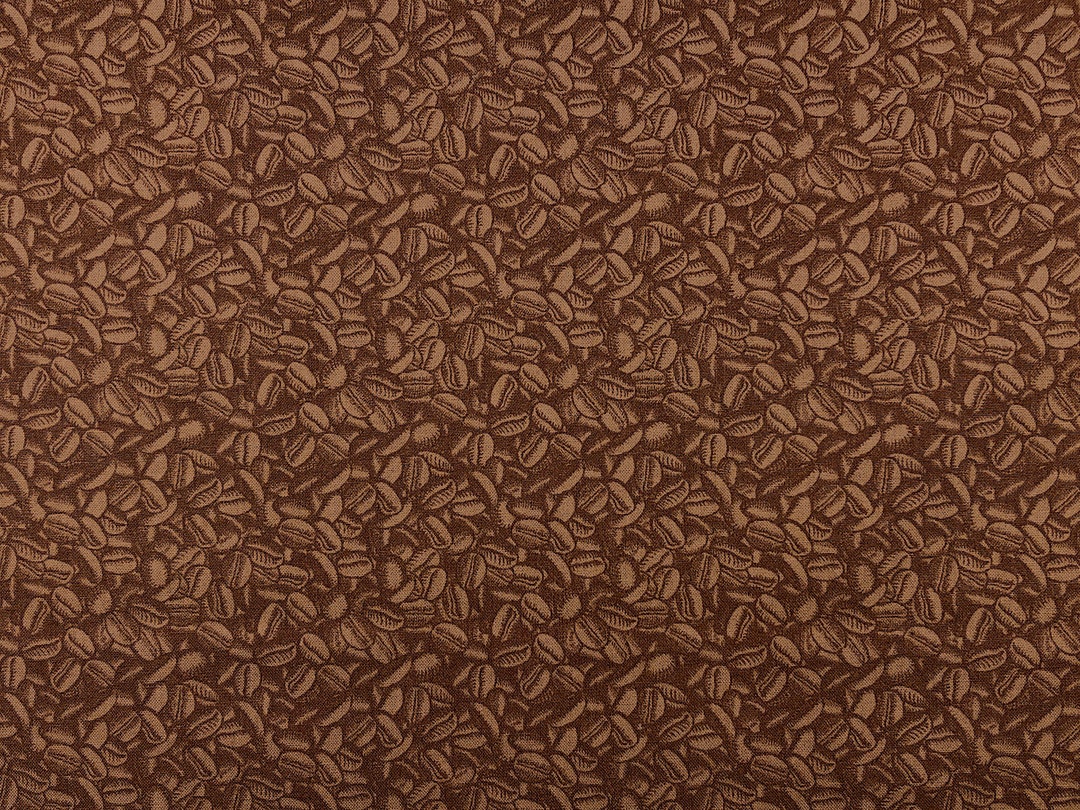 Dark Roast Coffee Bean Fabric Coffee Fabric Cotton Fabric Quilting