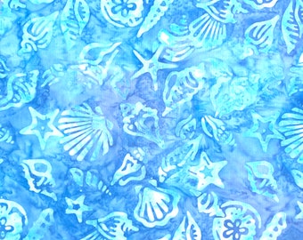 Seashell Breakers - Batik Fabric - Seashell Fabric - Cotton Fabric - BATIK-64