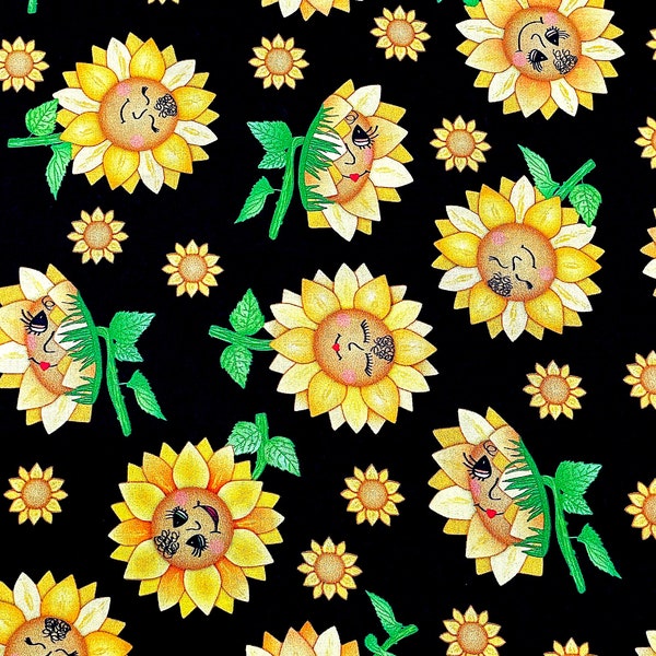 Funflowers - Sunflower Toss - Flower Fabric - FL-359