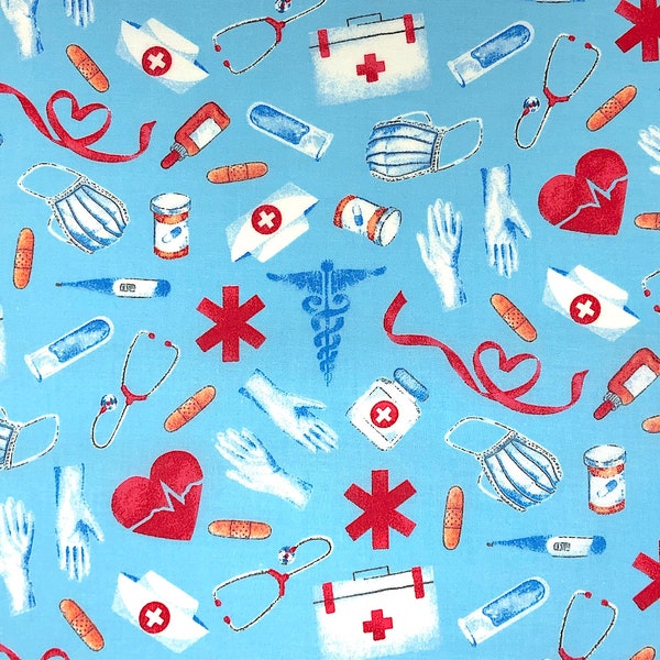 Medical Themed Fabric - Tribute - Nurse Fabric - Cotton Fabric - Quilting Fabric - Fabric Traditions - MISC-81