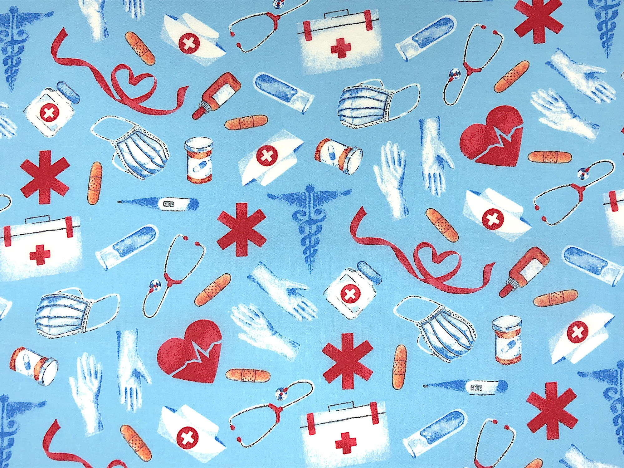 Medical Themed Fabric Tribute Nurse Fabric Cotton Fabric Etsy