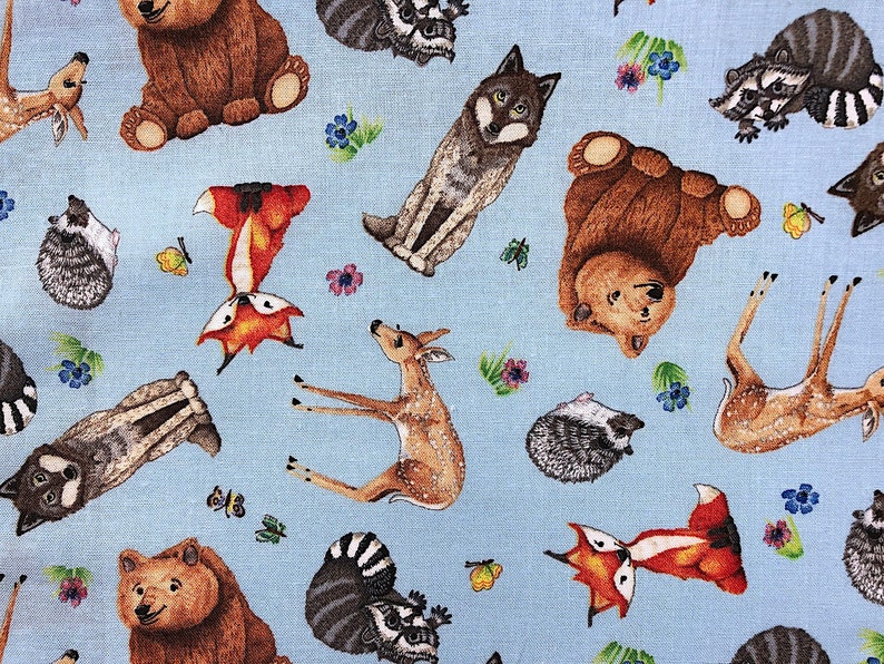 Magic Forest Fabric Animal Fabric Cotton Fabric Etsy