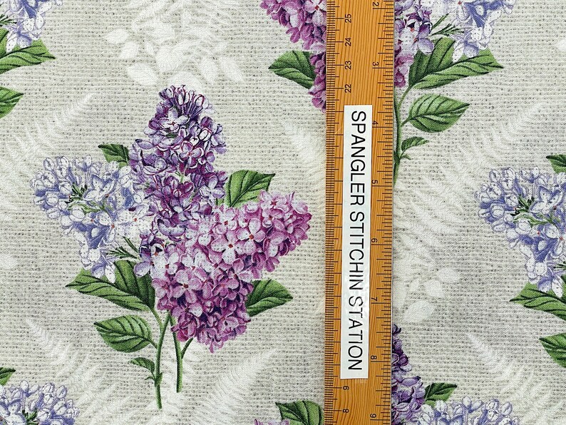 Lilac Garden Pale Gray Multi Lilac Garden Lilac Flowers Cotton Fabric Quilting Fabric FL-327 image 3