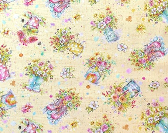 Flowers in Vases - Flower Fabric - FL-351