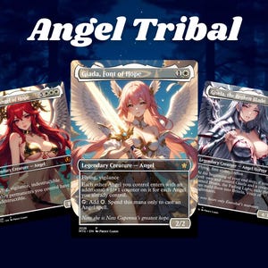 Angel Tribal Proxy Deck 100 Cards + Tokens Anime Waifu Giada | Full Commander Deck
