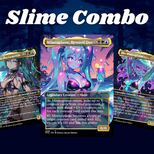 Proxy Deck 100 Cards + Tokens Included Slime Combo Anime Waifu | Full Commander EDH Deck