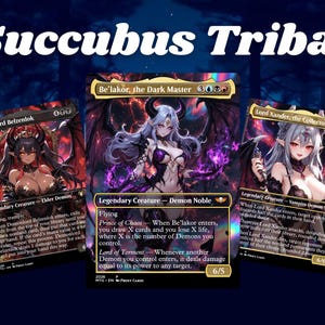 Succubus Tribal Proxy Deck 100 Cards + Tokens Anime Waifu Demon Art | Full Commander Deck