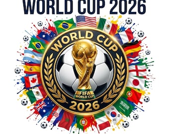 WK 2026, voetbaltrofee badge clipart, voetballogo png, ontwerp internationale vlaggen, sublimatiebestanden
