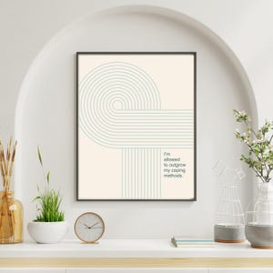 DIGITAL - I Can Outgrow My Coping Methods Printf - Recovery Growth Art, Mental Health Decor, Therapy Minimalist Wall Art Download