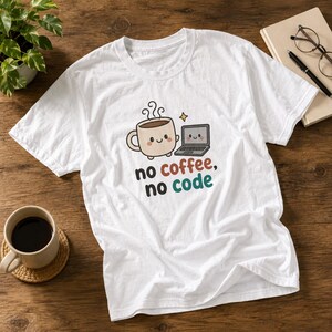 Inget kaffe, ingen kod-tröja | Söt programmerare-tröja, rolig utvecklarpresent, mjukvaruingenjörspresent