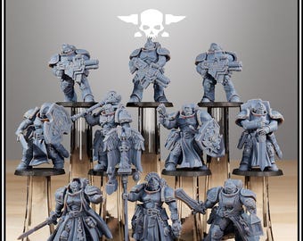 Socratis Knights| Station Forge Resin Miniature | Sci-Fi Wargaming Proxy | Grimdark 28mm 32mm | Tabletop RPG Model
