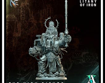 The High Bishop-Astral Crusaders-Hallowed Sisters II| High-Quality Miniature for DnD & Wargaming | Archvillain Games 32mm Scale | 60mm Base