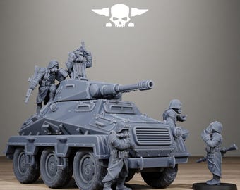Station Forge Grim Guard Iron Tank| Sci-Fi Wargaming Proxy Miniatures | Grimdark Tabletop Soldiers 28mm Heroic scale| GrimForgeStudio3D