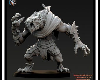 Werewolf Champion - Vampiric Undead - One Page Rules| Sci-Fi Resin Miniatures |Fantasy Resin Miniatures|Tabletop Wargaming 32mm-Heroic Scale