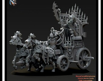 Deathly Chariot - Vampiric Undead - One Page Rules| Sci-Fi Resin Miniatures | Fantasy Resin Miniatures| Tabletop Wargaming 32mm-Heroic Scale