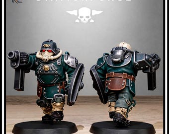 Mutanti Corazzati della Guardia Grigia | Miniatura in resina Station Forge | Proxy per wargame fantascientifici | Grimdark 28mm 32mm | Modello per giochi di ruolo da tavolo