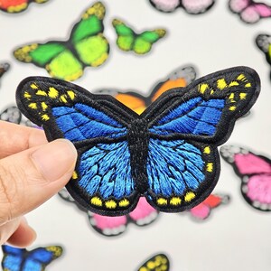 Rainbow butterfly embroidery patches, embroidery patch designs to choose from, iron-on insect patches,butterfly patches, DIY iron-on patches