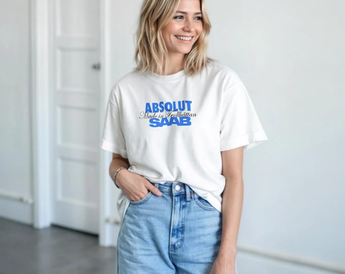 Featured listing image: Absolut SAAB Made in Trollhättan – Heavyweight Unisex T-shirt | PatrikA