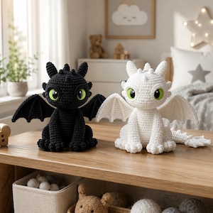 Toothless Dragon Crochet Pattern PDF, Dragon Amigurumi Pattern, Fantasy Dragon Plush Tutorial, Cute Dragon Crochet Toy DIY
