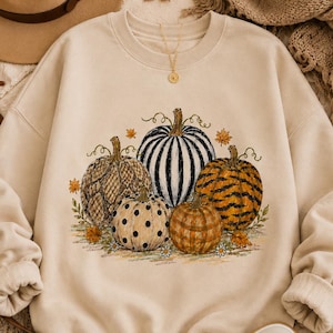 Patterned Pumpkin Patch Clipart | Fall PNG SVG PDF Digital Download