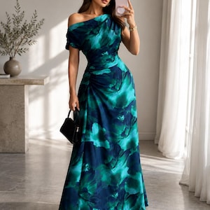 cyan green dress Cyan Blue Mermaid Prom Dress with All-Over Sequins - Sweetheart Floor Length Gown with High Slit
