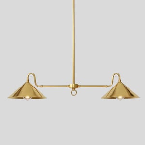 Solid Brass Linear Chandelier: Mid Century Modern Chandelier Lighting Fixtures Kitchen Island, Over Dining Table Light