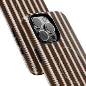 Old Money MagSafe Personalized Phone Case | Custom Monogram Initials Preppy Brown Stripes Gift for Her, Him | Magnetic iPhone 18 17 16 15 14 Bild 4