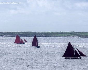 Irish Landscape photography, Traditional boats print, Connemara photography, fine art, wall art