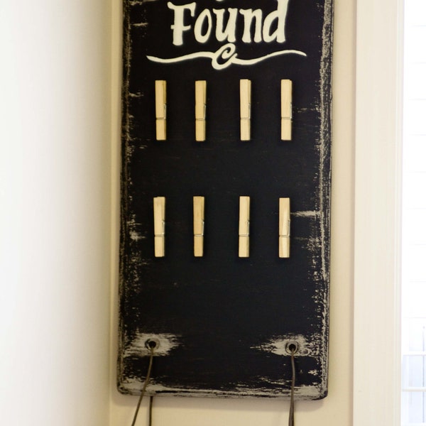 Lost & Found Board Sign - Industrial Laundry Decor Organization for Lost Socks