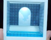 Custom Poolcore Miniature Diorama, Arched Gate Figurine Display Box Desk Lamp, Handmade Desktop Home Decor, Personalised Memorial Pet Gift