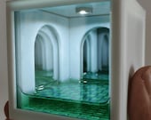 Backrooms-inspired Level 37 Poolcore Miniature Night Light, Liminal Space Desk Decor, Tiny Diorama, Removable Top Cover, Gift for Gamer Geek