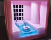 Pastel Dreamcore Poolrooms Diorama, Liminal Space Vaporwave Night Light Desk Decor, Surreal 3D Printed Core Aesthetic Art Dorm Gift