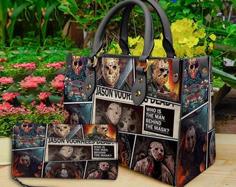 Horror Halloween Leather Handbag & Wallet, Horror Leather Bag, Shoulder Bag, Crossbody Bag, Halloween Bag, Gift For Mom, Halloween Gift.