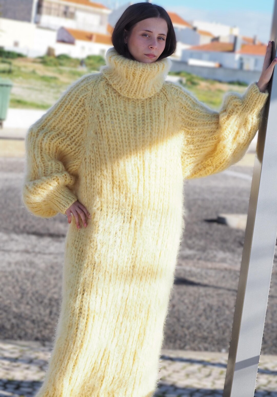 White mohair dress -size 6 main image 1
