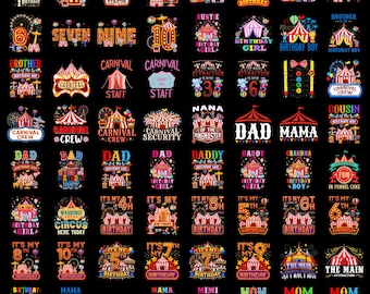 Carnival Birthday Bundle Png, Carnival Theme Birthday Svg, Circus Birthday Shirt, Birthday outfit, Matching Family Carnival Birthday.