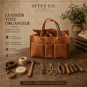 Leather Tool Bag, Large Tool Organizer, Electrician & Carpenter Craftsmen Bag, Heavy Duty Custom Tool Bag, Custom Tool Bag