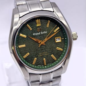 Vintage Grand Seiko Automatic Date Indicator Green Dial Japan Made Men's Wrist Watch Free Shipping