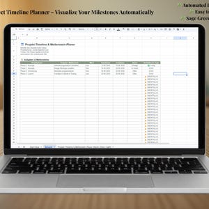 Project Timeline Google Sheets | Gantt Chart Light Template | Meilenstein Planer | Project Management Dashboard | Task Milestone Tracker