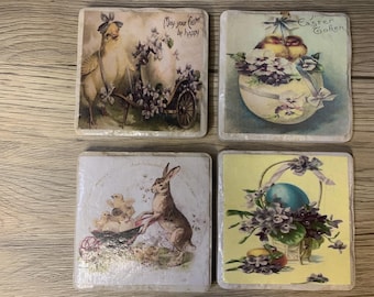 Charming Easter Coaster Set – ceramic, and ready for springtime sips.