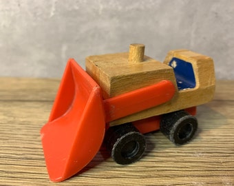 1971 Mattel Putt-Putt Wooden Bulldozer – Preschool Classic!