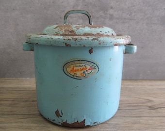 Vintage Amsco Doll-E-Toys Baby Bottle Sterilizer metal, Blue 1950 Vintage Baby ,Metal Toy,Vintage doll toy,storage tin