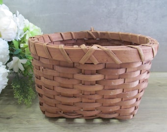 Vintage Woven Oak Splint Basket