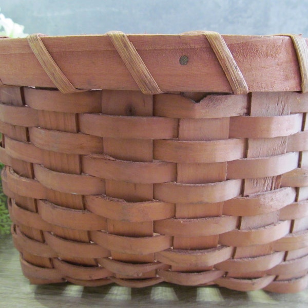 Vintage Woven Oak Splint Basket