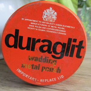Vintage Rare Duraglit Metal Polish Tin, Storage ,Decorative Tin image 4