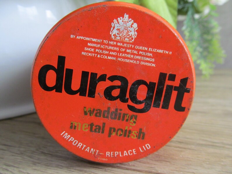 Vintage Rare Duraglit Metal Polish Tin, Storage ,Decorative Tin image 4