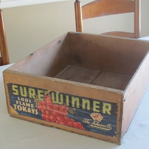 Antique Wood Shipping Crate: Primitive Farm Storage Box