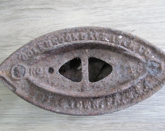 Antique Cast Iron Sad Iron: Rustic Decor, Doorstop, Bookend